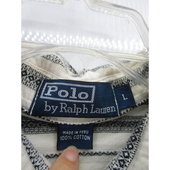 Ralph Lauren Polo Shirt Large Golf Pullover Aztec Striped Pocket Y2K - Picture 8 of 9